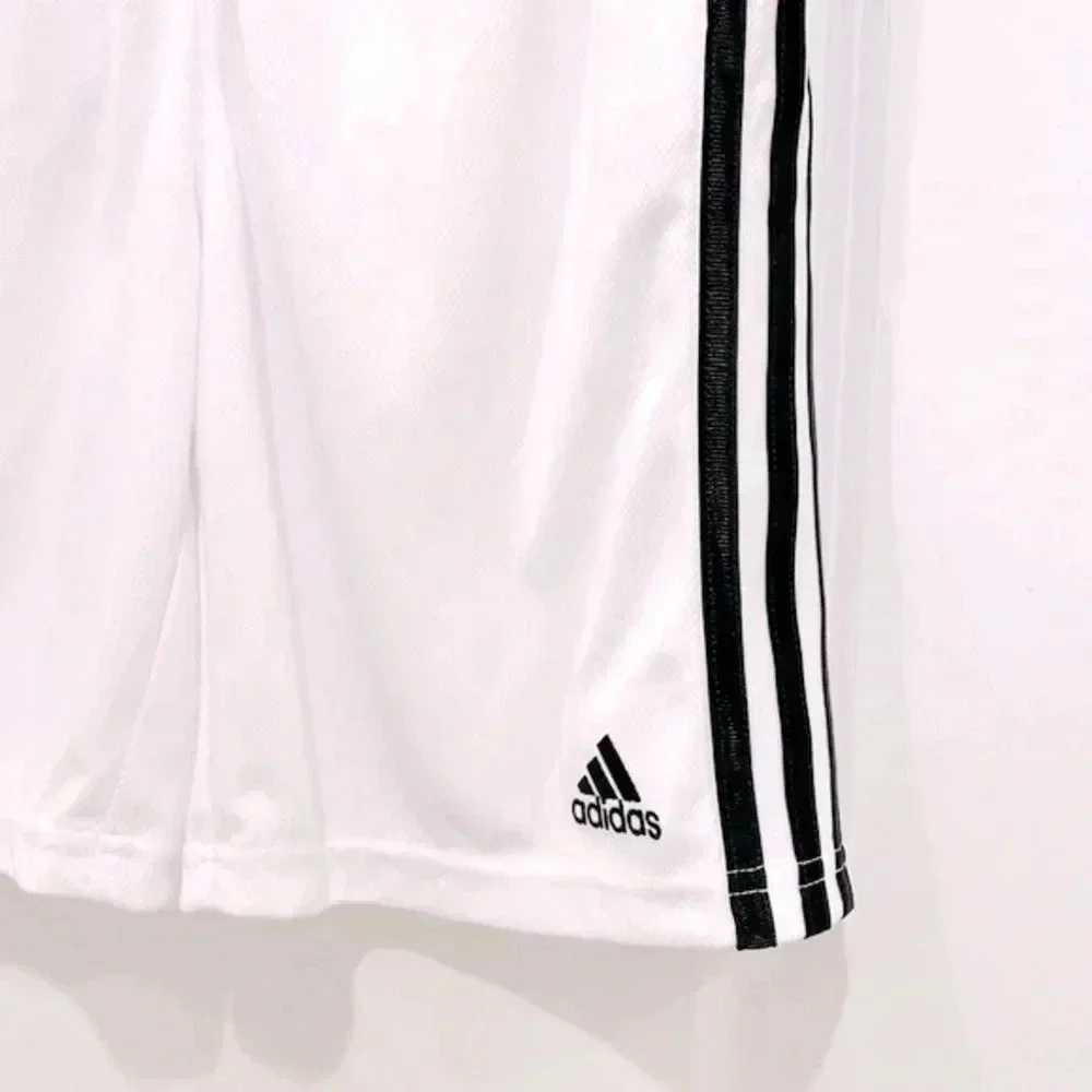 Adidas Youth Large 14/16 White 3-Stripes Athletic Shorts NWOT